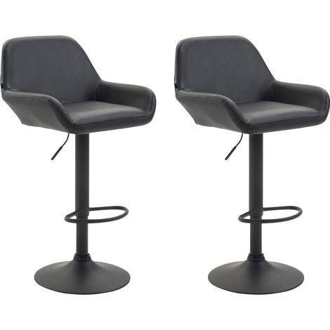 2er Set Barhocker Braga Kunstleder schwarz (1/5)