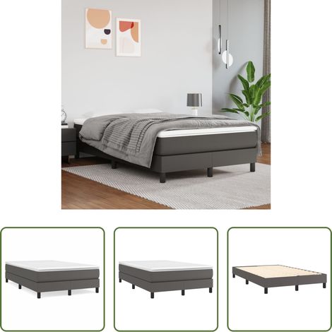 Kunstlederbett - Boxspringbettgestell Grau 120x200 cm Kunstleder (1/5)