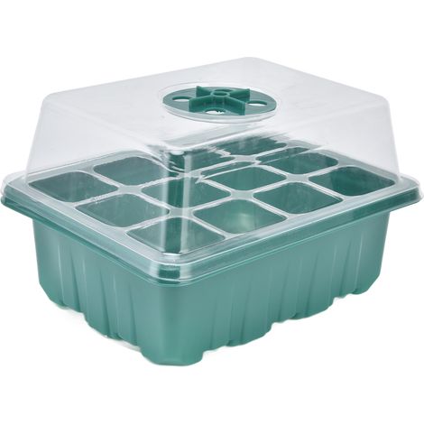 Plateaux de semis 12 cellules avec dômes d'humidité pour microgreens et jeunes pousses (1/5)