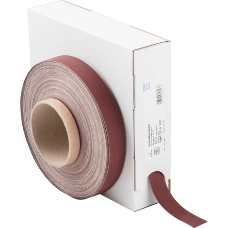 PFERD TOOLS Korund Schleifbandrolle Gewebe SBR Breite 25 mmxLänge 50m A600 für universelle Anwendung