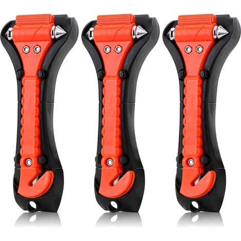 Set di 3 martelli di emergenza per auto con taglia-cinture di sicurezza, martello di sicurezza, martello di soccorso per auto, autobus, camion - AquaForge (1/5)