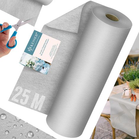KESSER® Runner da Tavola in Pile Moderno 30cm x 25m Decorazione da Tavola Runner da Tavola Lavabile, Idrorepellente e Resistente alle Intemperie - Grigio