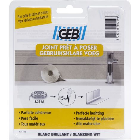 GEB - Joint étanchéité préformé 3m35 x15mm blanc (1/4)