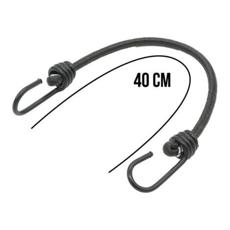 BUNTHAUS 10er Pack elastische Bungee-Seile mit 2 Haken 40 cm Schwarz (1/3)