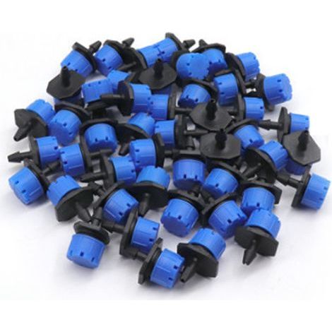 50 Pièces 0.5 GPH Goutteurs Compensateurs de Pression, 1/4 Pouce Goutteur D'irrigation en Plastique, Arrosage de Jardin Goutteur à Compensation, pour Gazon de Jardin, 2L (1/5)