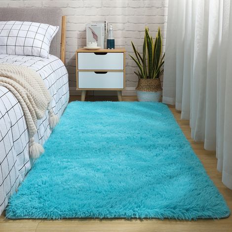 Tapis pour chambre à coucher, acrylique, 160x80 cm, bleu clair, éclairage doux et agréable, économie d'énergie (1/4)