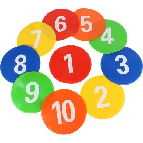 10 Disques d'entraînement de football, marqueurs plats, cônes de signalisation pour terrain (1/5)