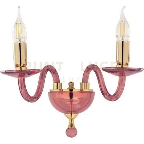 APPLIQUE PAGANINI BORGOGNA ORO 2 LUCIATTACCO E14 H.32CM