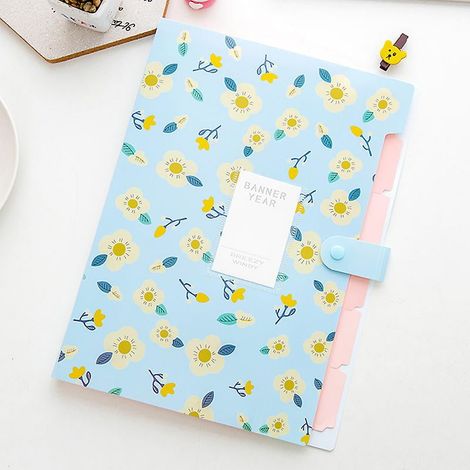 Classeurs Décoratifs Fleuris Colorés Format Lettre, Dossiers de Rangement Floraux pour Bureaux et Maison, Lot de 6 Pochettes en Carton Résistant (1/2)