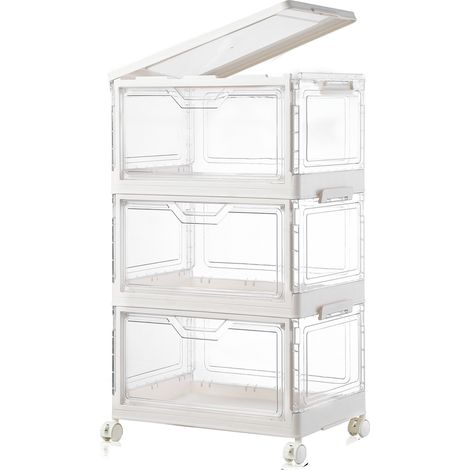 LOLLANDA Boîte de rangement pour armoire de chambre, armoire de rangement pliable, conteneur de rangement grande capacité (39 × 28 × 63.5cm) (1/5)