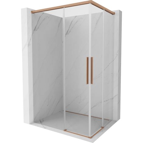 Mexen Rox Duo Duschkabine Schiebetür 120 x 85 cm, transparent, gebürstetes Kupfer - 8C2D-120-085-65-00 (1/3)