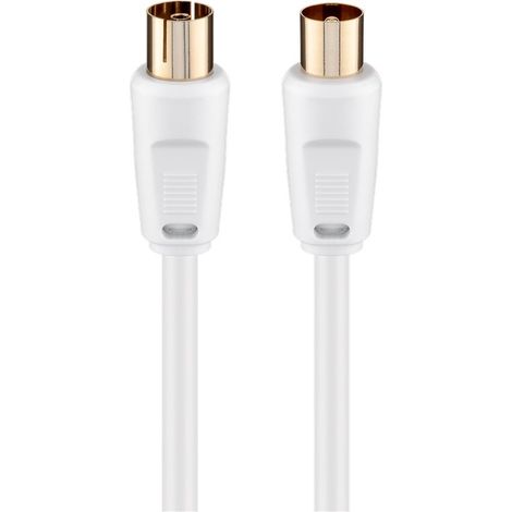 Goobay BK 250-G - Cable coaxial (Coaxial, Coaxial, 2,5 m, Macho/Hembra, Blanco)