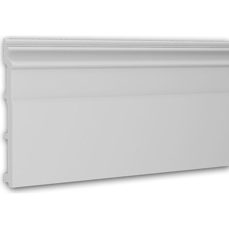 Zócalo Profhome 653118 Rodapié Perfil de estuco Moldura decorativa estilo Neoclasicismo blanco 2 m (1/5)