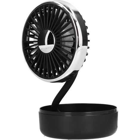 Autoventilator, 360° drehbar, einseitig, dreistufig, USB-betrieben, Schwarz/Silber (1/5)