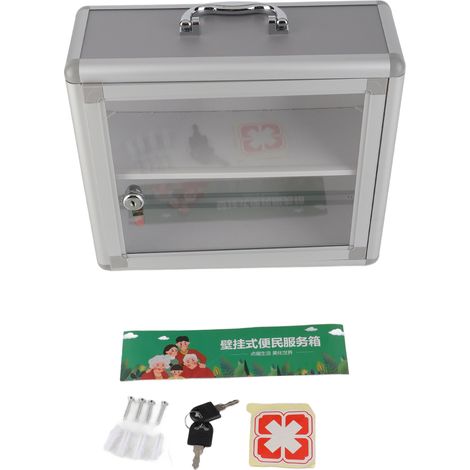 Trousse de premiers secours en alliage d'aluminium, boîte à médicaments murale portable (1/5)