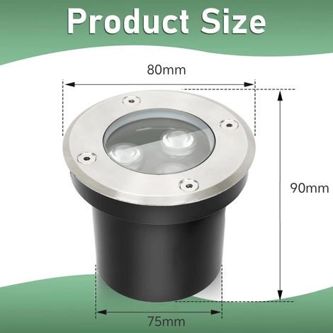 Faretto LED da incasso per esterni, 3W, luce bianca calda, IP65, impermeabile, per giardino, patio, piscina, resistente, 230V - ALTRO (1/3)