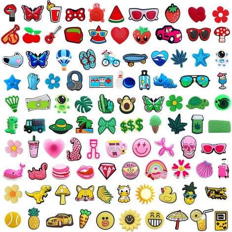 100pcs Chaussures Charm pour Croc, Pin Charmes de Chaussure Shoe Charm Bricolage Pour Adultes