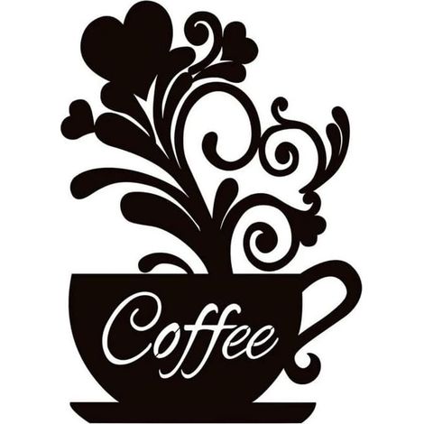Wanddekoration aus Metall – Kaffeetassen-Silhouette, Metallschild zum Aufhängen für Esszimmer, Küche, Café, schwarze Schneidebretter