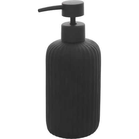 Dispenser sapone nero in ceramica soft touch capienza 330 ml Spring (1/5)