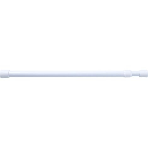 Tringle à rideau sans perçage, blanche, 60-110 cm, télescopique, pour rideau de douche, étendoir à linge ou porte-rideau. (1/5)