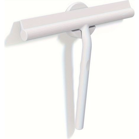 Squeegee douche en silicone pour verre, fenêtre, miroir et planche de travail - avec support magnétique, sans forage, autocollant, Squeegee salle de bain (21 cm, gris)
