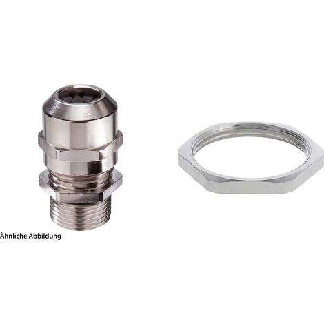 WISKA Presse-étoupe avec contre-écrou M32x1.5 long avec joint torique laiton (CuZn) nickelé Longueur de filetage 15,0 mm - 1 Stück