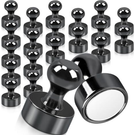 Aimant Puissant 20 Pièces Aimant Néodyme 12X16mm Noir Petits Aimant Frigo,Aimants Tableau Magnétique pour Réfrigérateur Cartes Porte Tableau Noir Tableau Blanc (1/5)