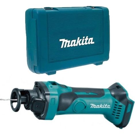 Makita – Affleureuse plaque de plâtre sans fil 18V Li-Ion Ø 6,35 mm – Démarrage progressif – Pour coupes précises – Coffret MAKPAC – DCO180ZJ