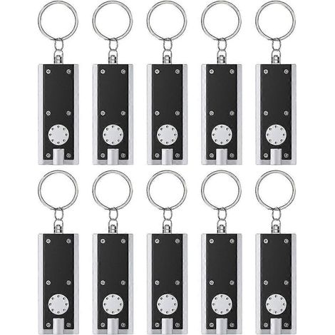 Packung mit 10 Mini-LED-Schlüsselanhänger-Taschenlampen, 12 Lumen, tragbar und ultrahell, ideal zum Campen und Wandern. (1/5)