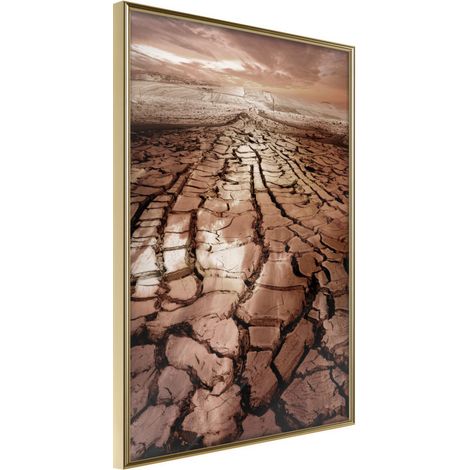 Affiche Murale Encadrée "Prayer for Rain" 40 x 60 cm Or (1/2)