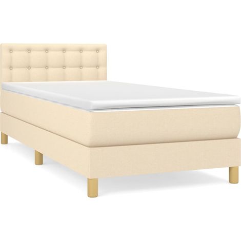 Maison Exclusive - Boxspringbett mit Matratze Creme 80x200 cm Sto