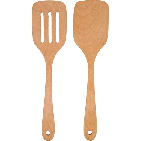 de 2 spatules en bois légères et résistantes à la chaleur