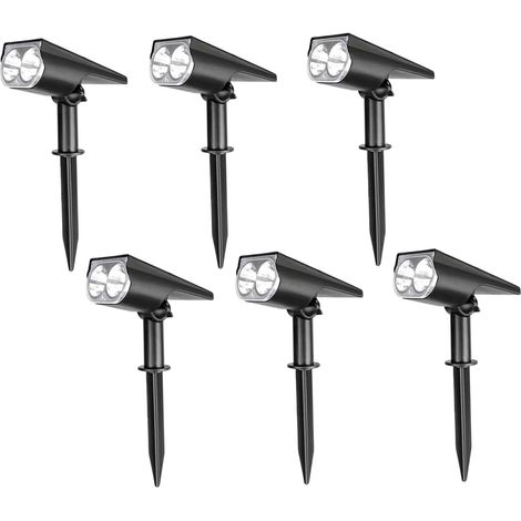 Lampe de jardin solaire d'extérieur, paquet de 6 lampes jardin solaires d'extérieur, projecteurs imperméables multicolores sur piquet pour la décoration pelouse, cour et 'arbre (1/5)