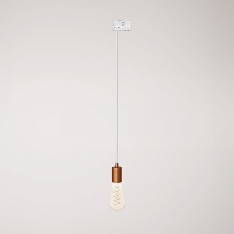 Creative Cables - Candeeiro suspenso com guarnição de calha em metal escovado - lâmpada incluída