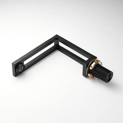 Robinet de salle de bain moderne noir, mitigeur 2 poignées 3 trous, laiton massif, bec pivotant à 360° (1/5)