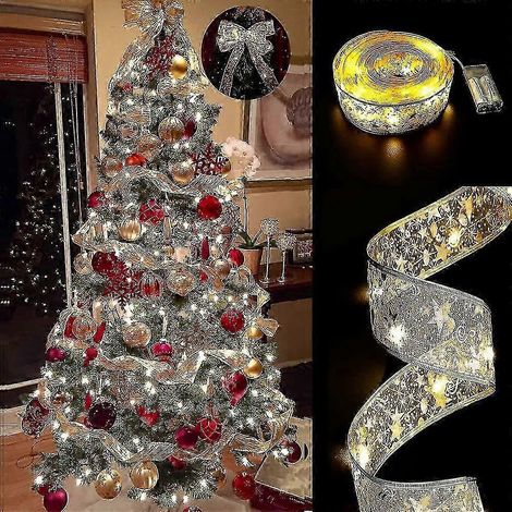 Guirlande lumineuse Ghyt Ribbon, décorations de Noël pour sapin, nœuds et guirlandes lumineuses. (1/4)