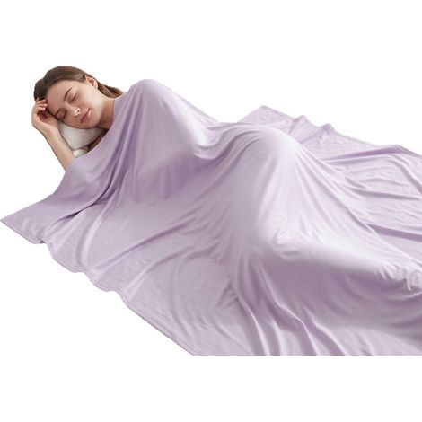 Manta refrescante de 200x149cm, color morado, ideal para verano, con sistema de refrigeración propio, para cama, sofá o viajes.