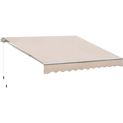 Tenda da Sole Avvolgibile a Parete 3x2,5m in Alluminio e Poliestre Beige (1/5)