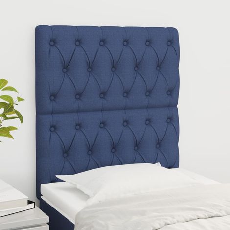 Tête de lit Bleu 80x7x118/128 cm Tissu
