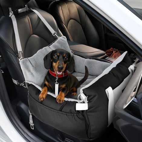 Siège Auto 3 en 1 pour Chien et lit de Voyage pour Petits Chiens – Siège rehausseur Portable avec Zone de Repos Extensible, Coussin rembourré Doux, pour siège Avant ou arrière, Utilisation en (1/5)