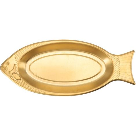 1 Assiette, Acier inoxydable, Design poisson, Moulage sans soudure, Apéritif, Fête (1/5)