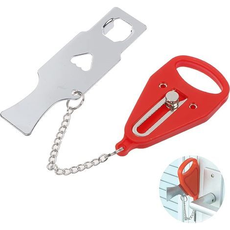 Portable Door Lock, Lock Hotel Travel Locker Door Home Security for Extra Security and Privacy, Perfect for Home, Hotel, School, Apartment (1/5)