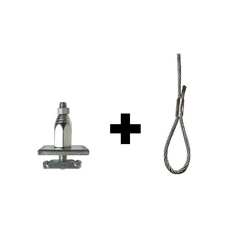 Kit cassette de 4 câbles pré-sertie Lg 2 mètres embout boucle + FASTRAIL Charge 50 Kg NATHER 998292