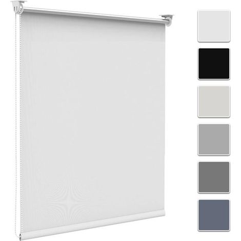 Store occultant à enrouleur 1 pièce Polyester blanc Isolation thermique Chambre et salon 55 x 1 (1/5)