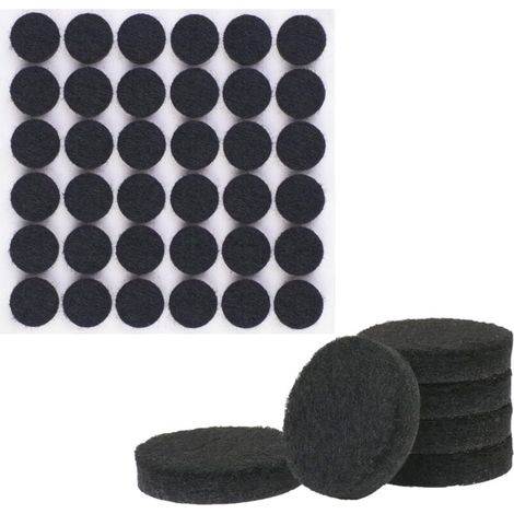 108 patins en feutre, patins de protection en feutre auto-adhésif noir de 15 mm, 5 mm d'épaisseur, patins pour pieds de meubles, adaptés aux pieds de meubles (ronds, 15 mm). (1/4)