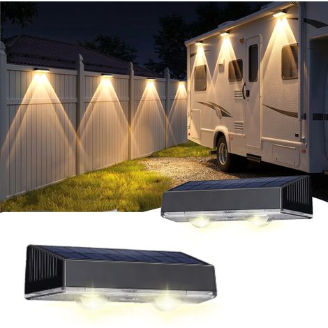 Lot de 2 appliques murales solaires extérieures, indice de protection étanche IP65 (1/4)