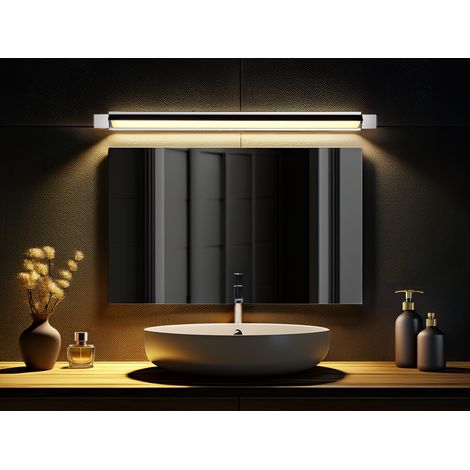 Dimmbare LED Bad Spiegelleuchte FABRIZIO schwenkbar, Chrom Breite 80cm