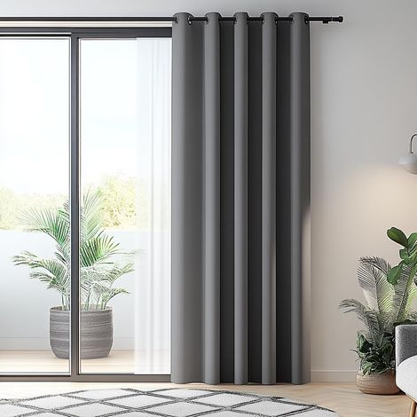 Rideau Thermique de Séparation de Pièce - Rideaux Grande Largeur- Rideaux et Draperies Intérieurs - Rideau Opaque - Rideaux Occultants Gris 254 x 244 cm (1/5)