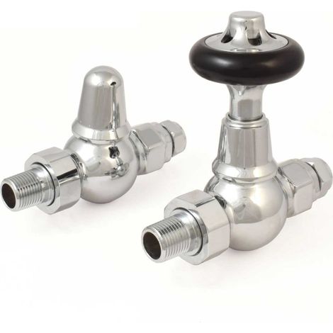 West Admiral Straight Thermostatic Radiator Valve and Lockshield - Chrome (1/5)