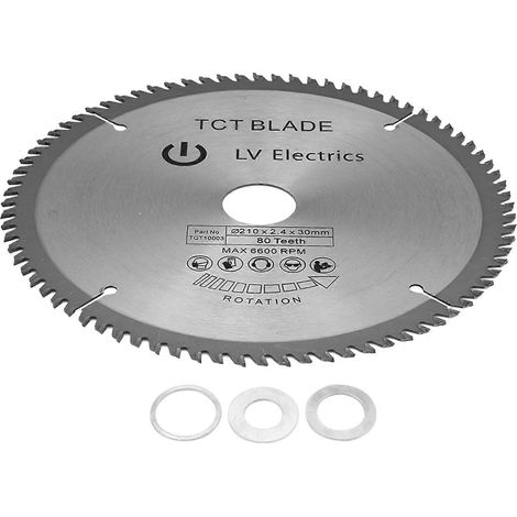 210 mm, 80 Zähne, Bohrungsdurchmesser 30 mm, Kreissägeblatt mit 3 O-Ringen